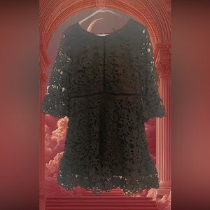 Gothic Beauty! Rare! Love X Design black lace fit and flare dress XL